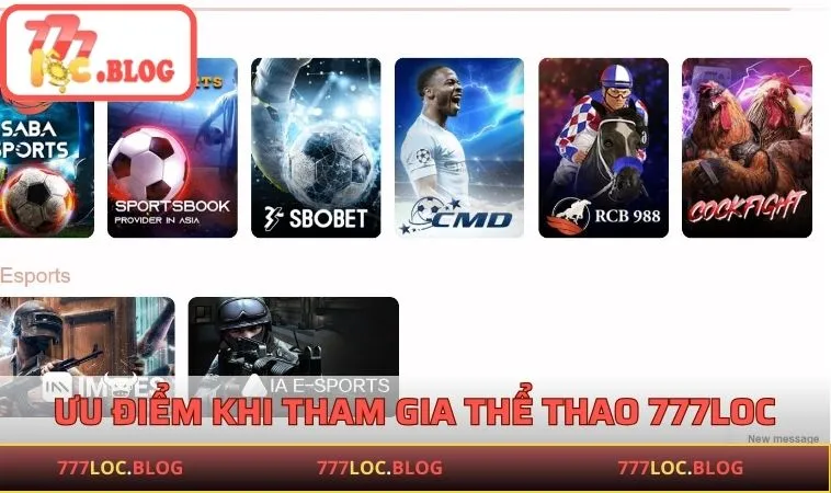 Thể Thao 777LOC - Cơ Hội Cá Cược Cực Kỳ Hấp Dẫn Ưu điểm khi tham gia thể thao 777LOC